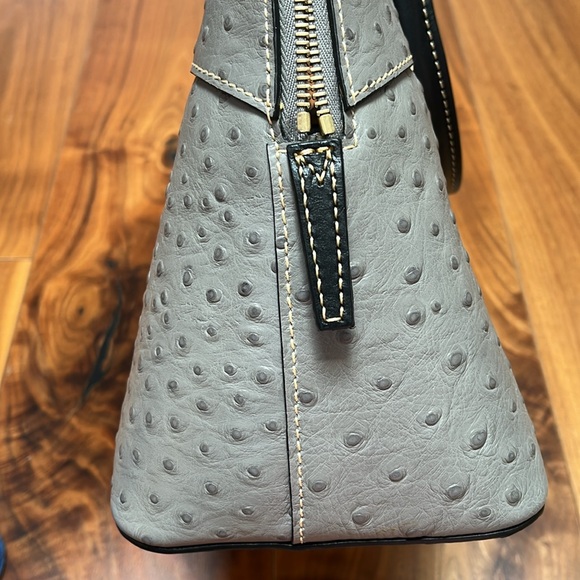 NWOT Dooney Bourke Ostrich Pattern Leather Dome Satchel. - Picture 6 of 13